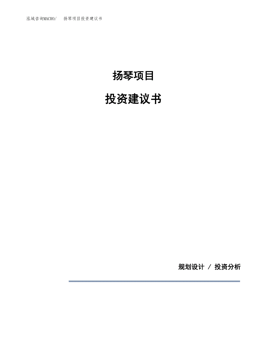 扬琴项目投资建议书(总投资3000万元)_第1页