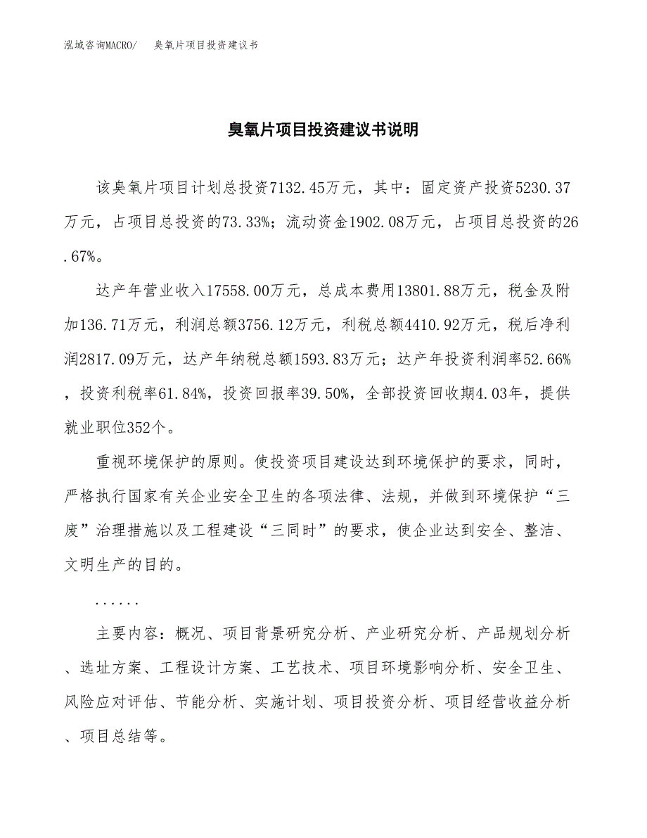 臭氧片项目投资建议书(总投资7000万元)_第2页