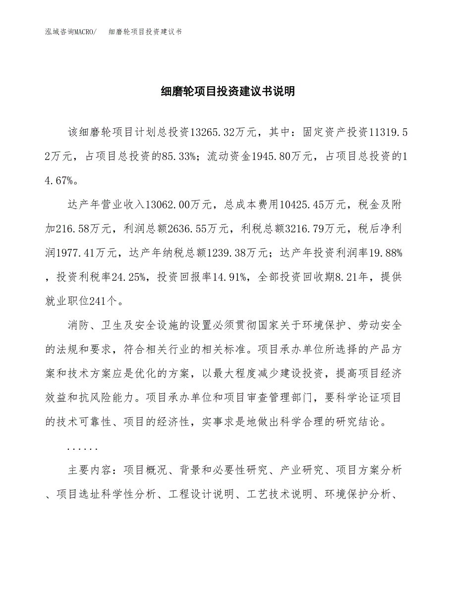 细磨轮项目投资建议书(总投资13000万元)_第2页