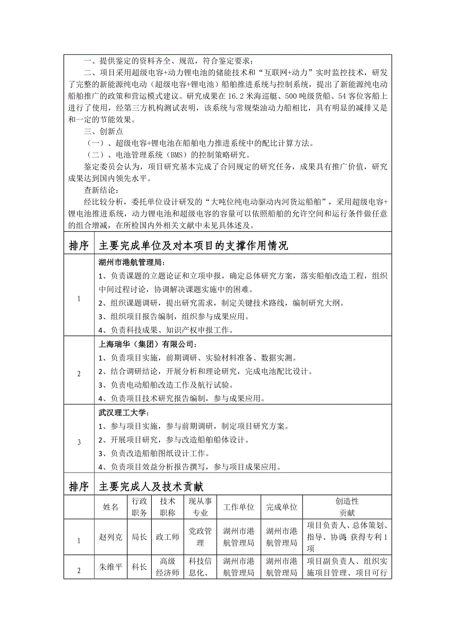 浙江省科技奖励-新能源纯电动推进系统在千吨级以下内河船舶的技术应用_第2页