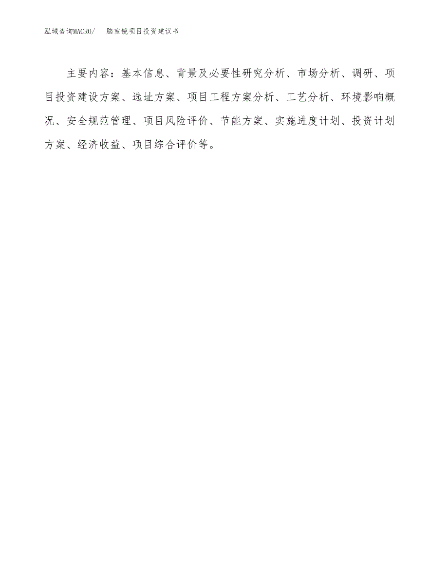 脑室镜项目投资建议书(总投资9000万元)_第3页