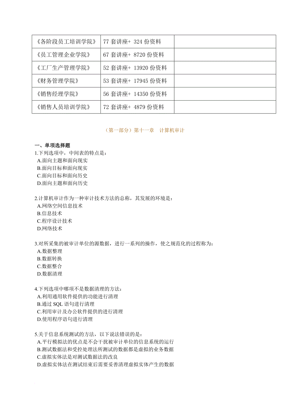 计算机审计考试试题_第2页