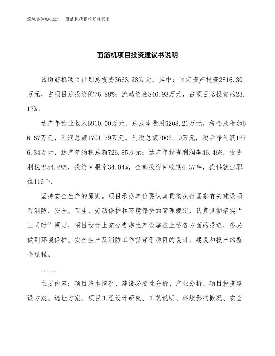 面筋机项目投资建议书(总投资4000万元)_第2页