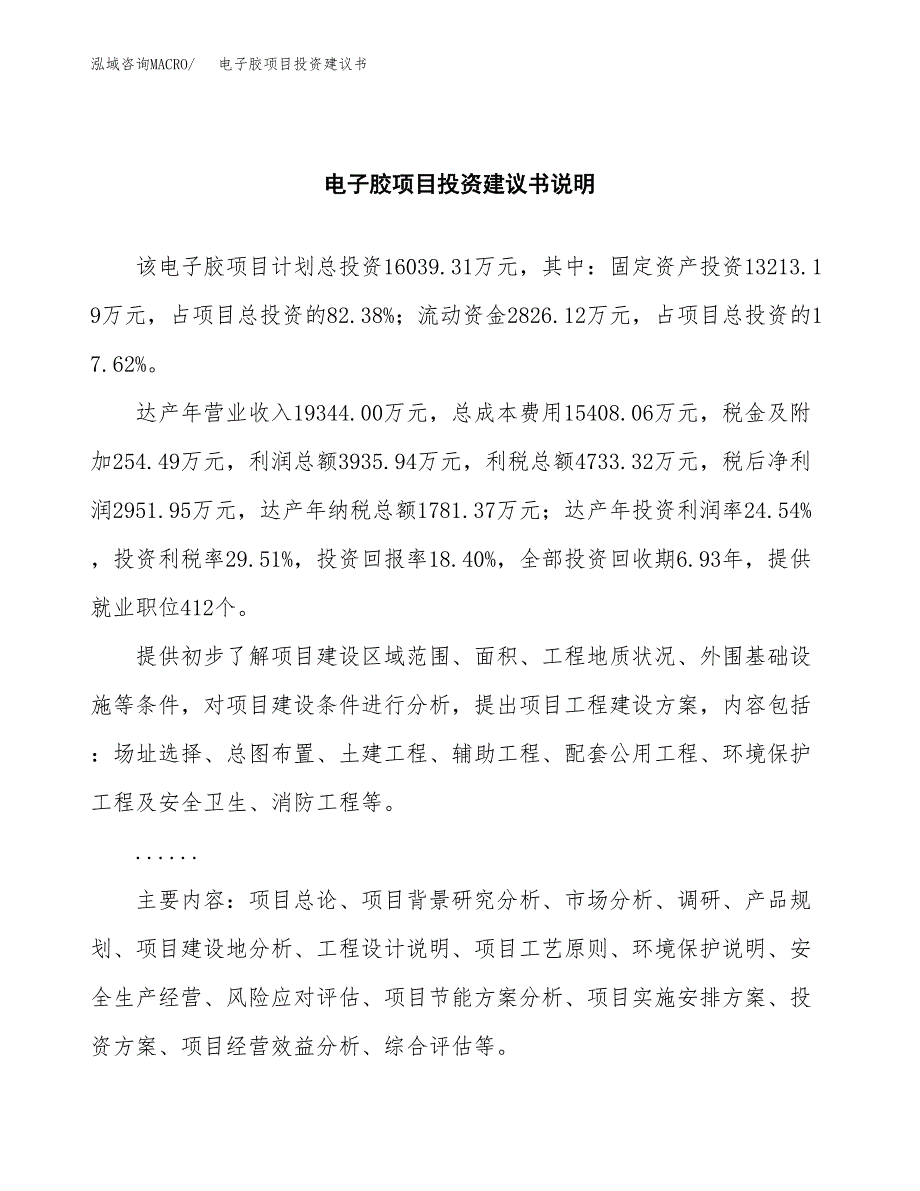 电子胶项目投资建议书(总投资16000万元)_第2页