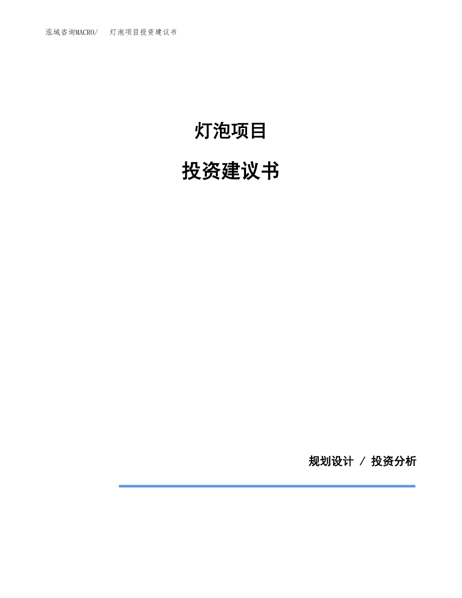 灯泡项目投资建议书(总投资5000万元)_第1页