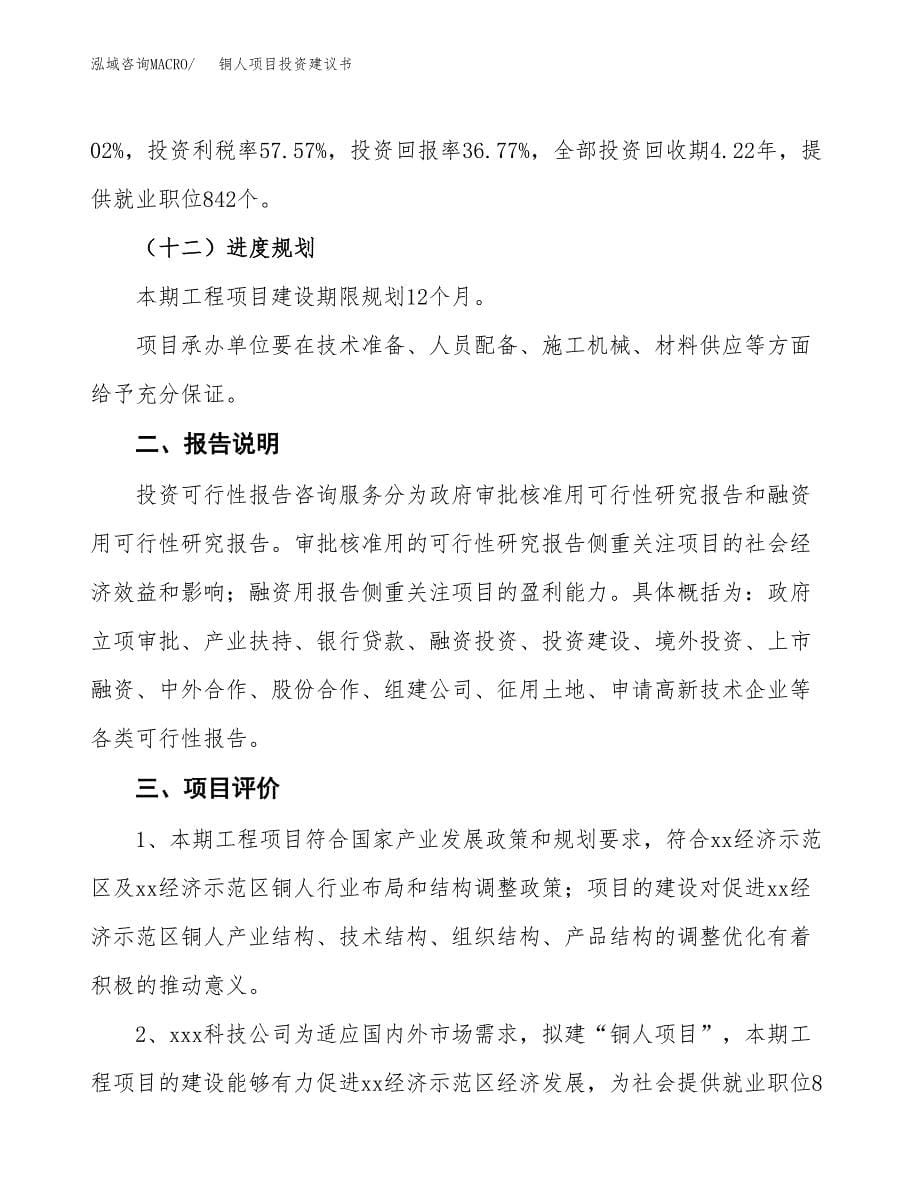 铜人项目投资建议书(总投资17000万元)_第5页