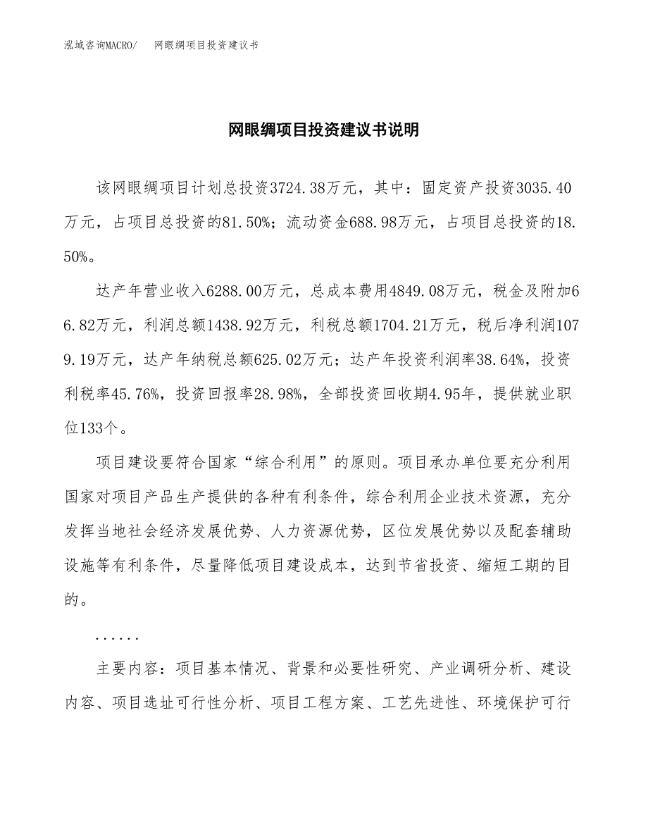 网眼绸项目投资建议书(总投资4000万元)_第2页