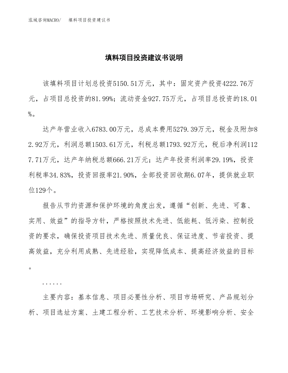 填料项目投资建议书(总投资5000万元)_第2页