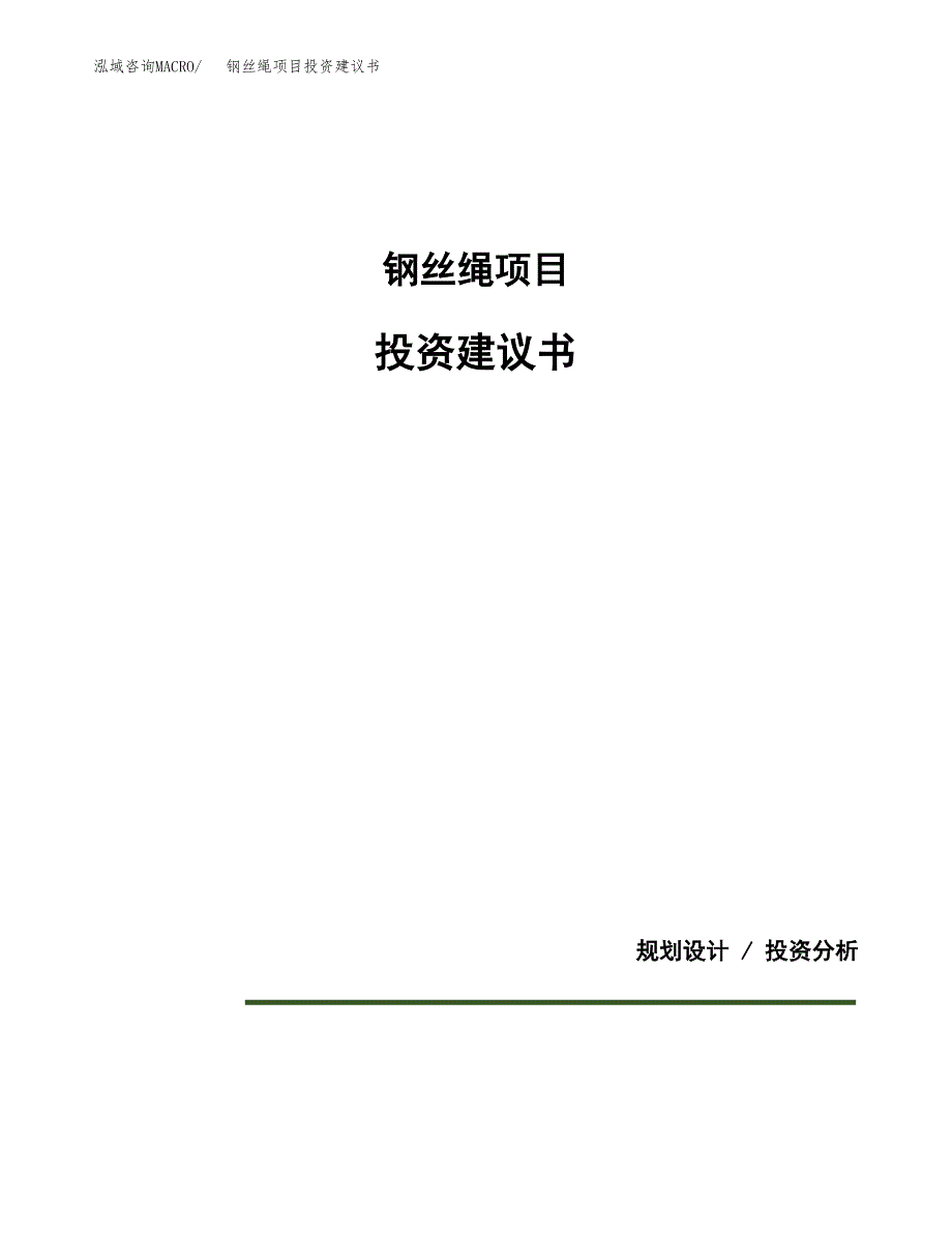 钢丝绳项目投资建议书(总投资16000万元)_第1页