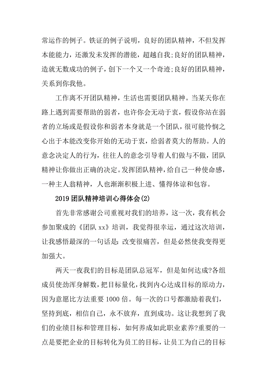 2019团队精神培训心得体会_第2页