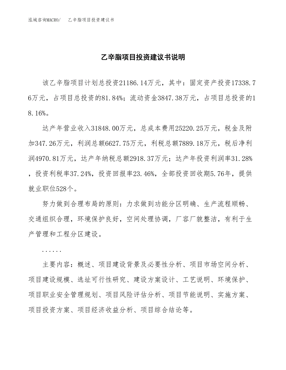 乙辛脂项目投资建议书(总投资21000万元)_第2页