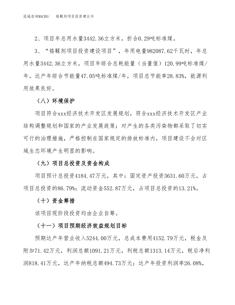 铬鞣剂项目投资建议书(总投资4000万元)_第4页