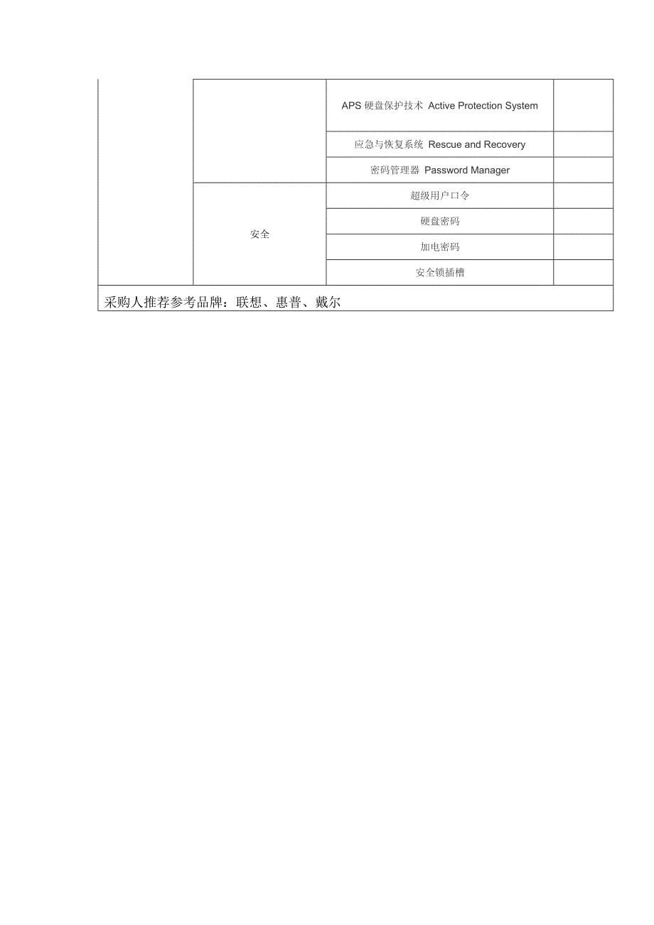 计算机产品规格技术参数及数量_第5页