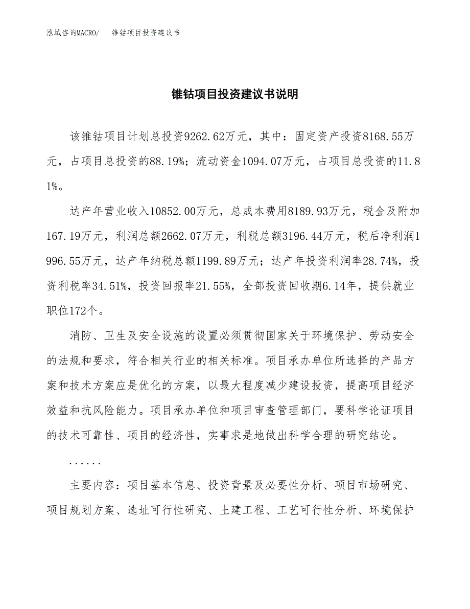 锥钴项目投资建议书(总投资9000万元)_第2页