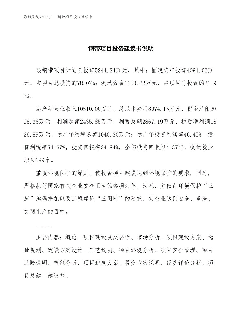 钢带项目投资建议书(总投资5000万元)_第2页