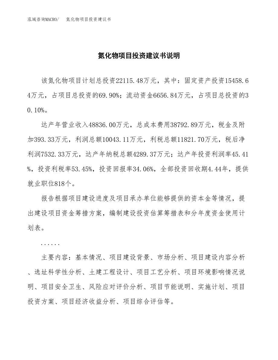 氮化物项目投资建议书(总投资22000万元)_第2页