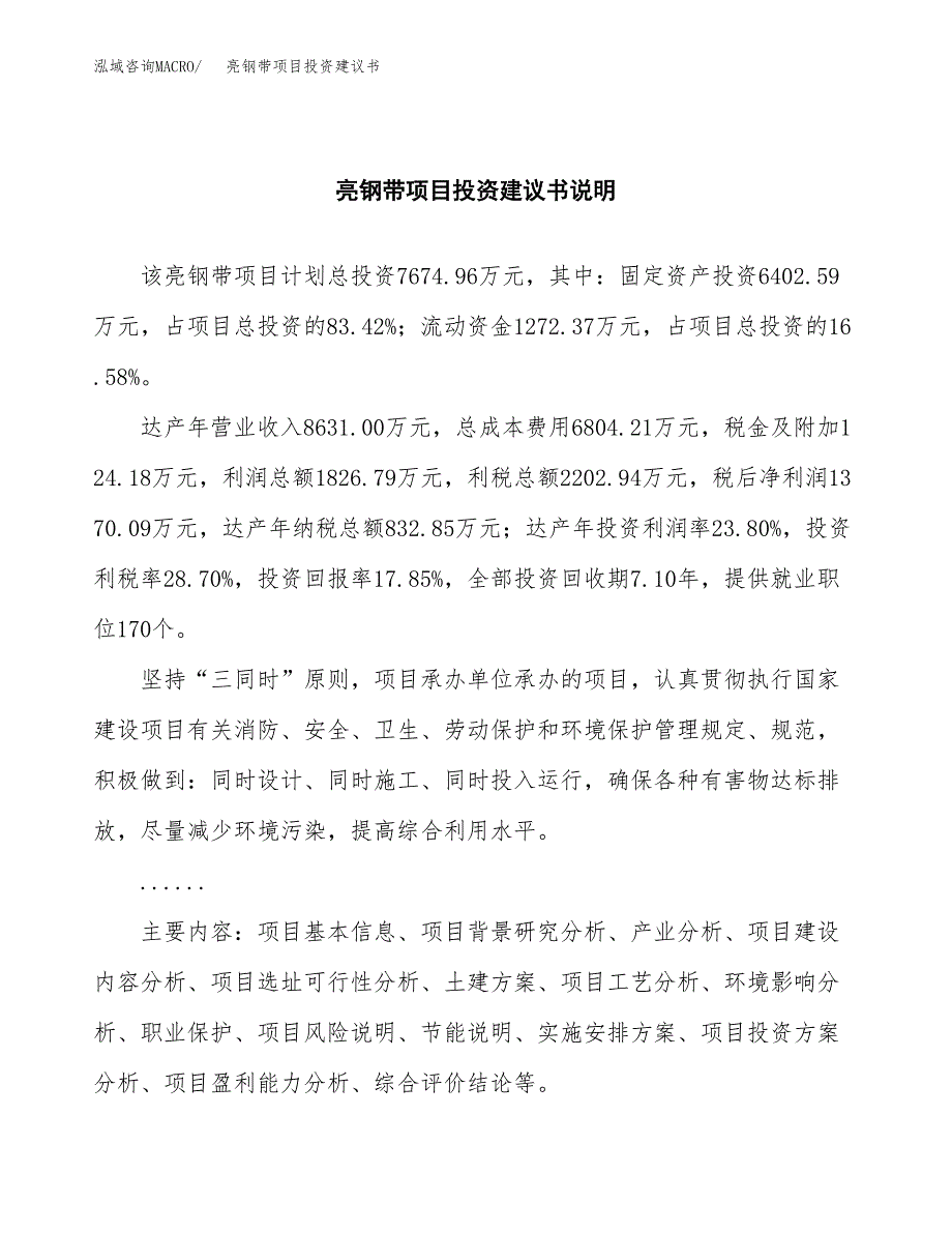 亮钢带项目投资建议书(总投资8000万元)_第2页