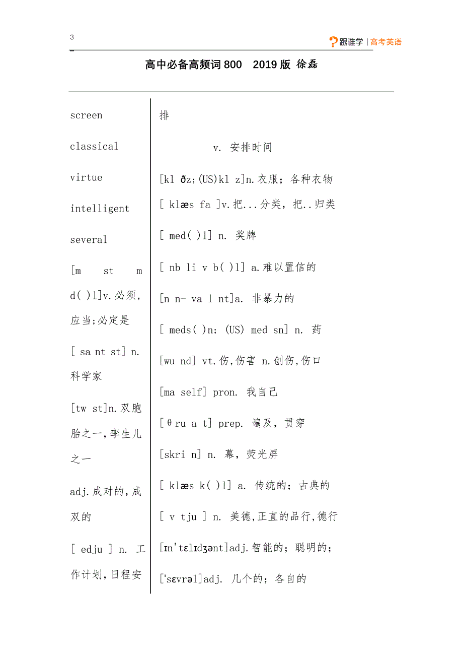 完形填空高频词800 徐磊_第3页