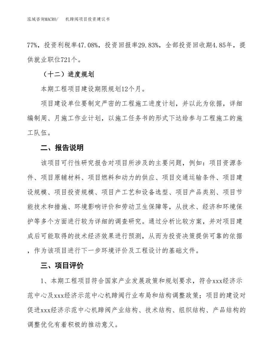 机蹄阀项目投资建议书(总投资21000万元)_第5页