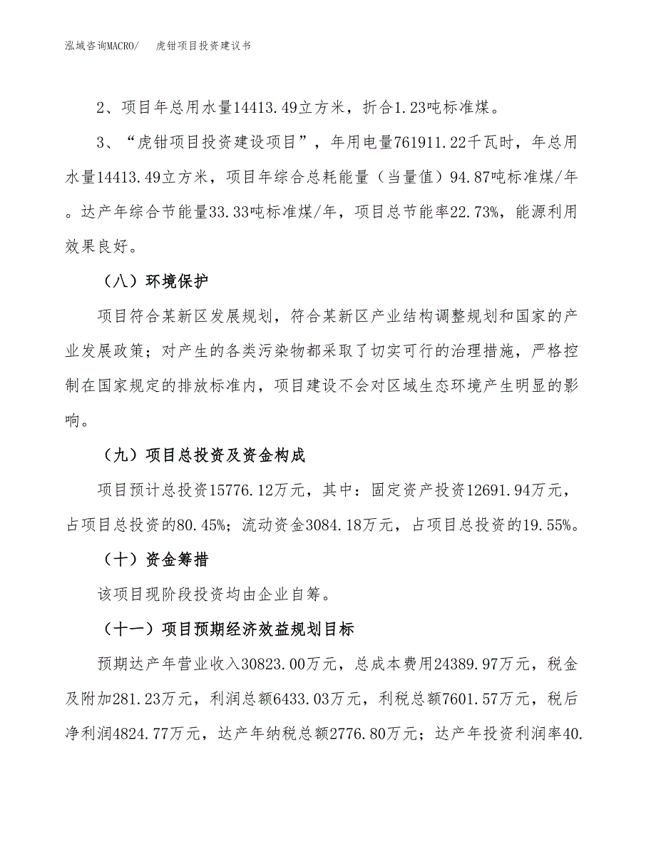 虎钳项目投资建议书(总投资16000万元)_第4页