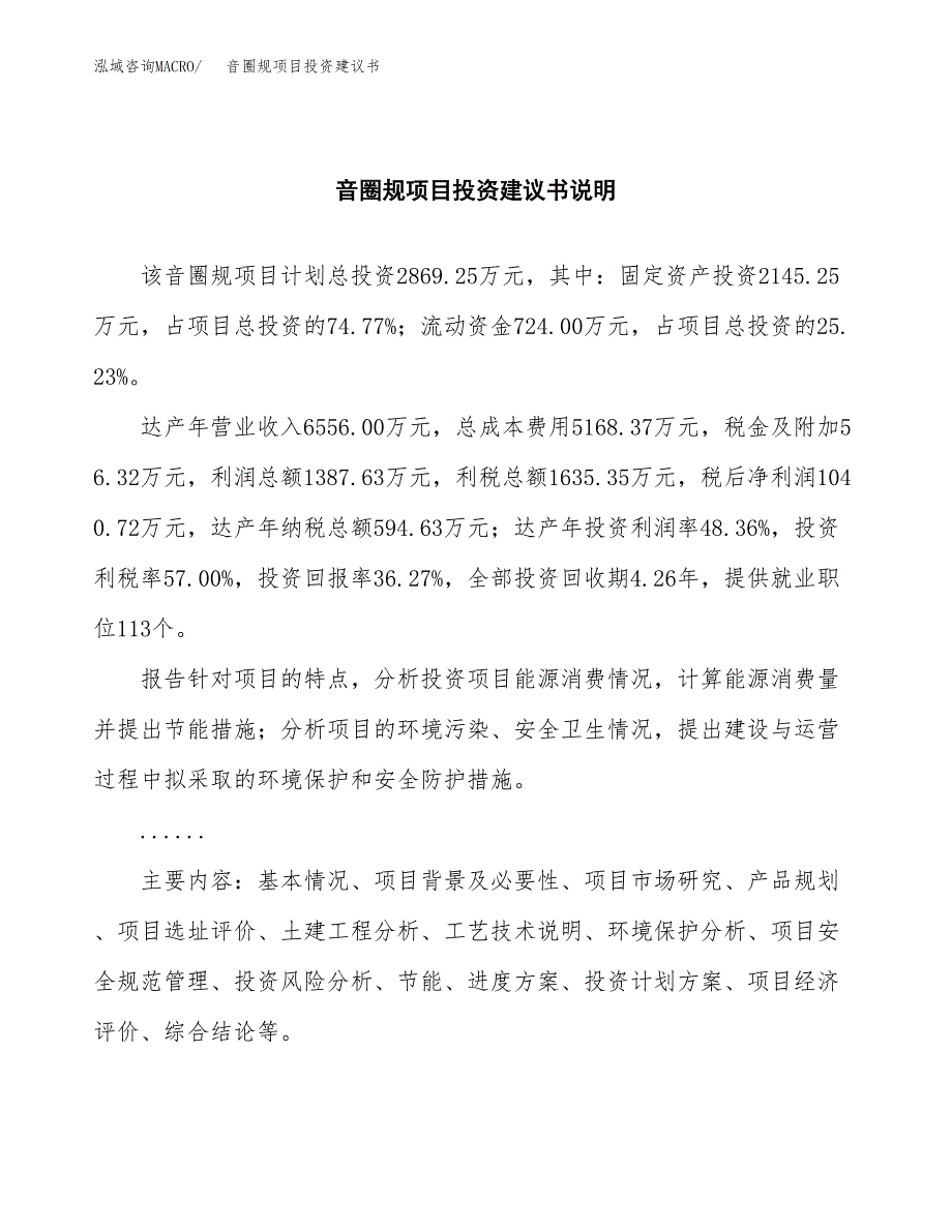 音圈规项目投资建议书(总投资3000万元)_第2页