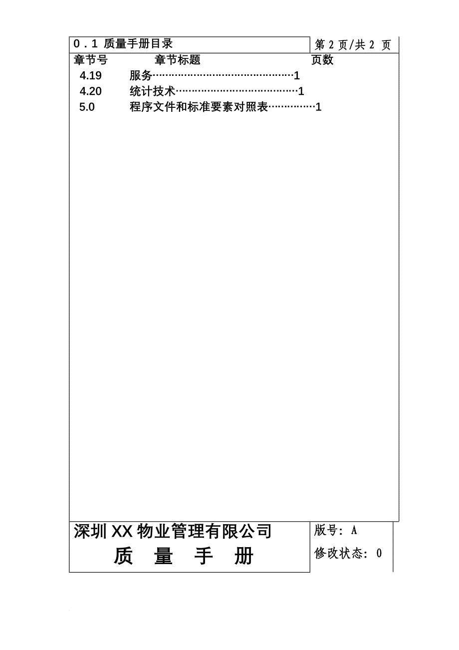 深圳某物业管理公司质量手册_第4页