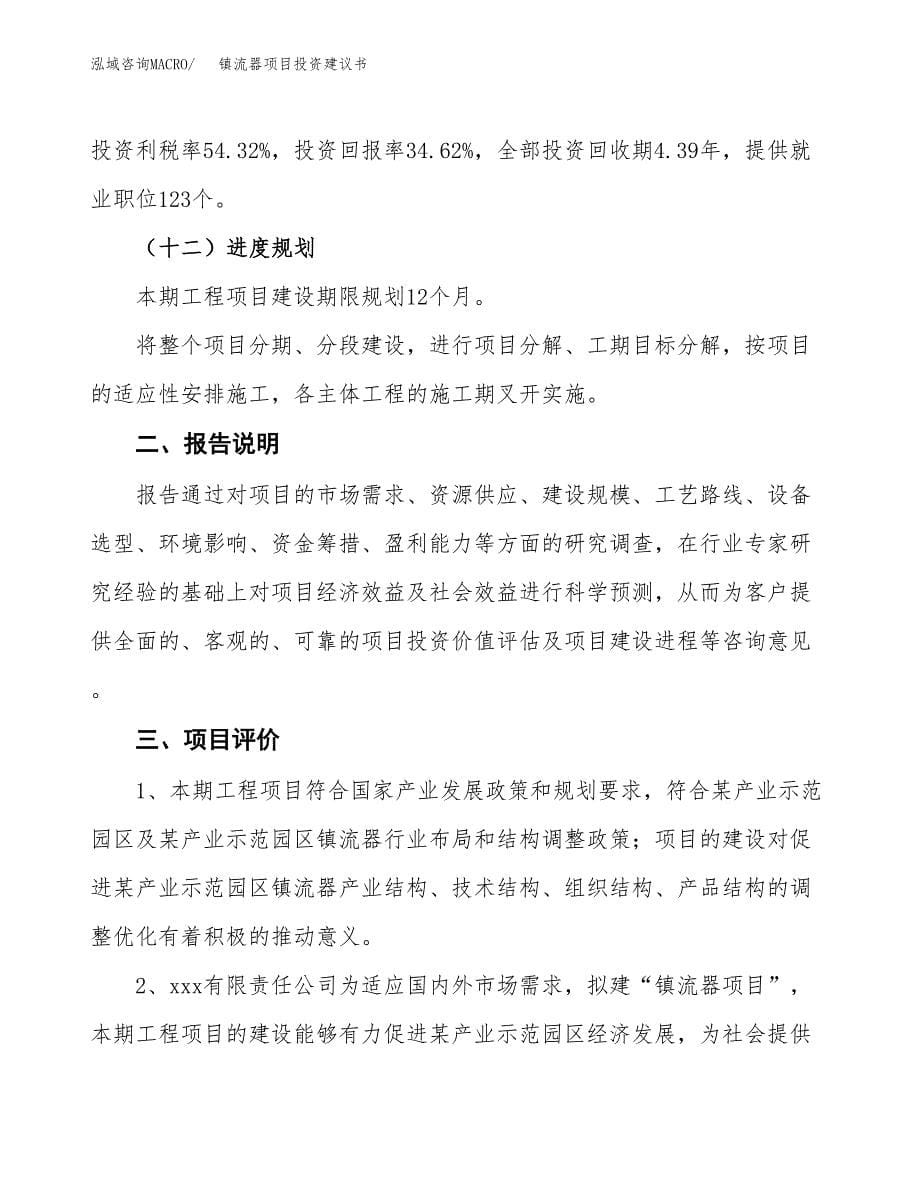 镇流器项目投资建议书(总投资3000万元)_第5页