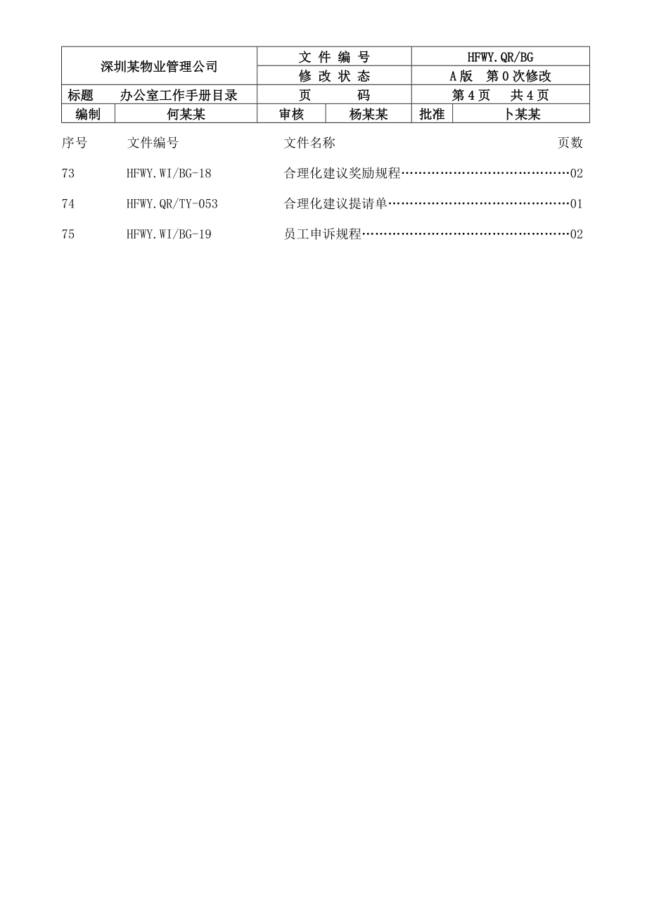 深圳某物业管理公司办公室工作手册_第4页