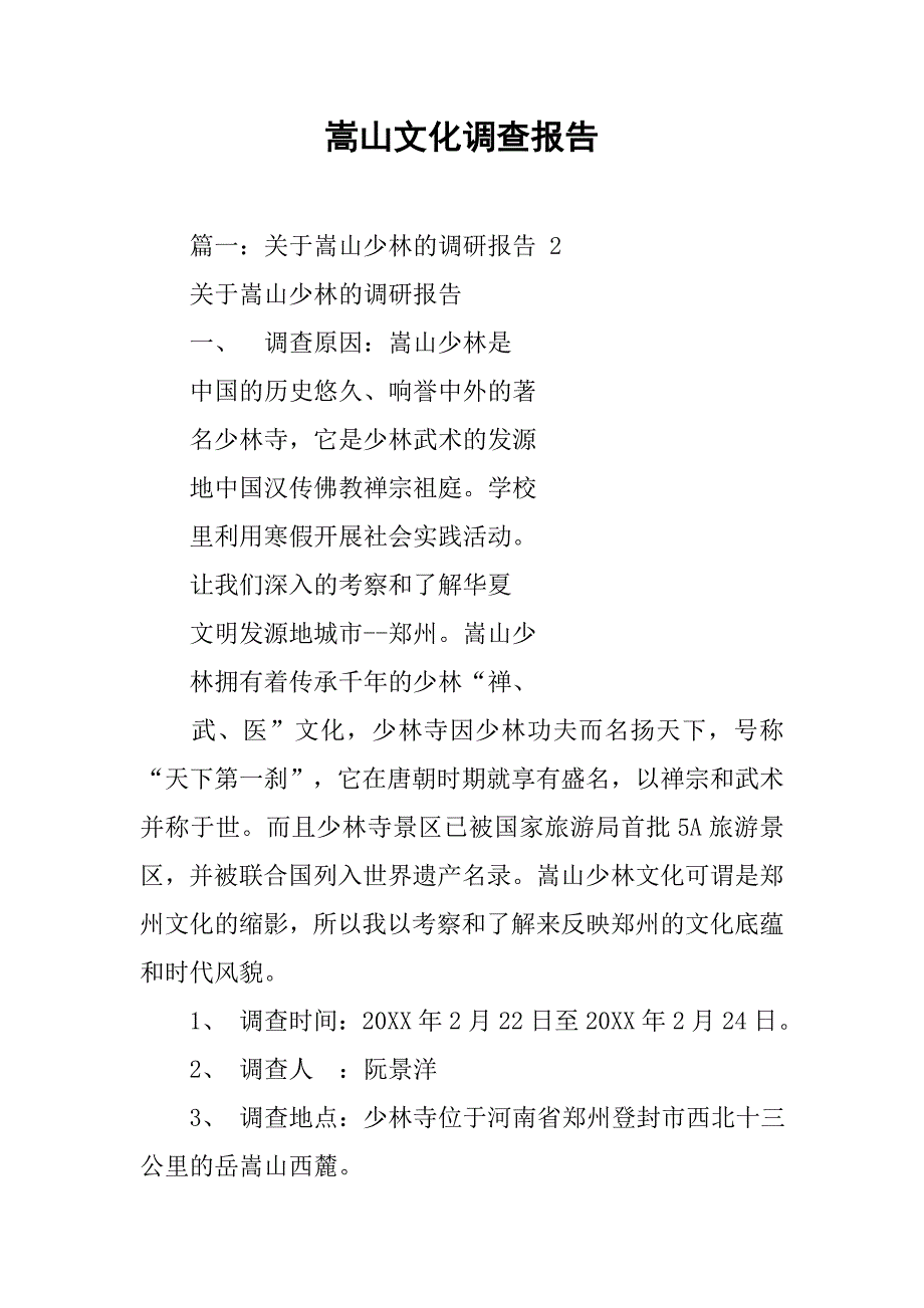 嵩山文化调查报告.doc_第1页