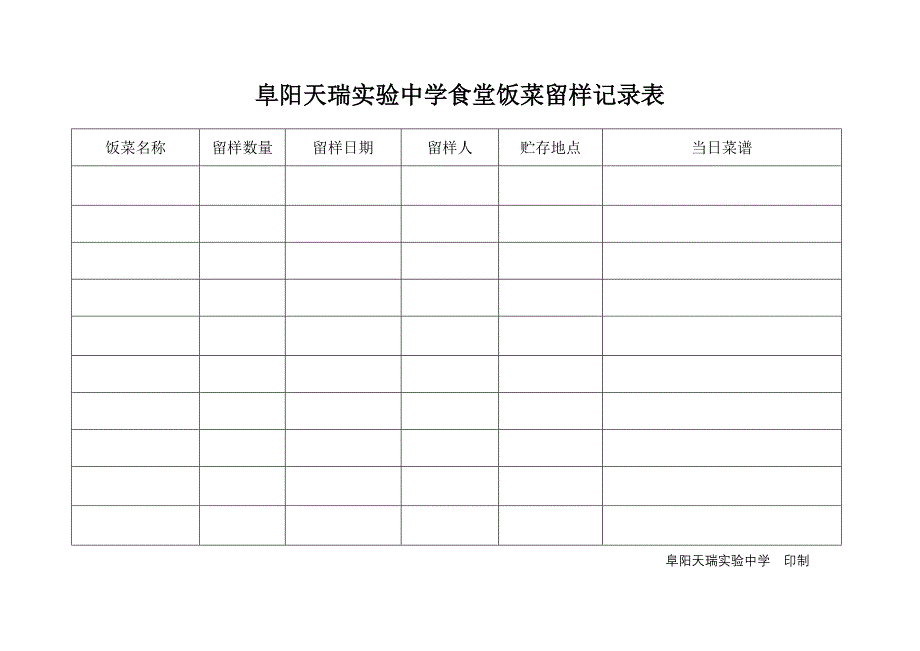 学校食堂餐具消毒保洁情况记录表_第2页