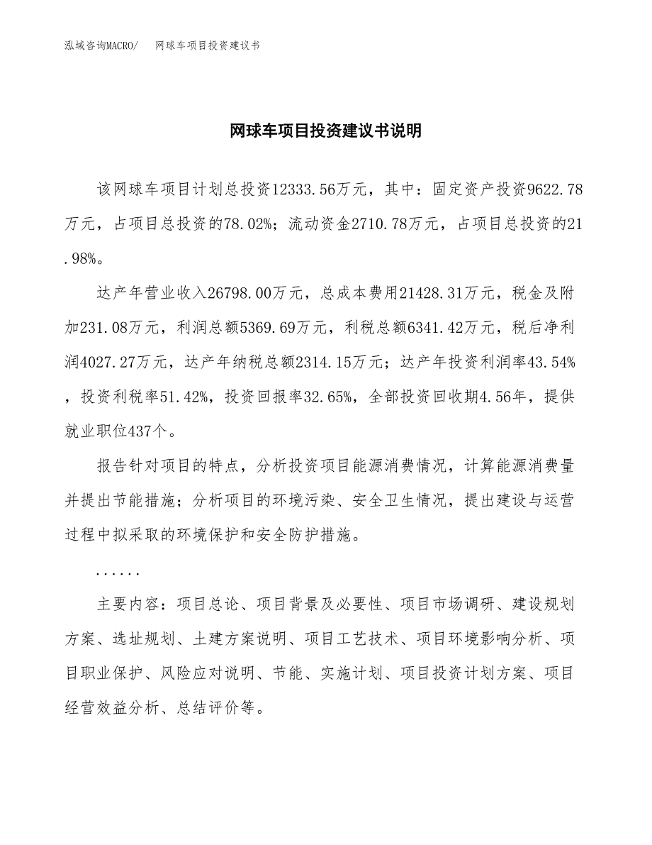 网球车项目投资建议书(总投资12000万元)_第2页