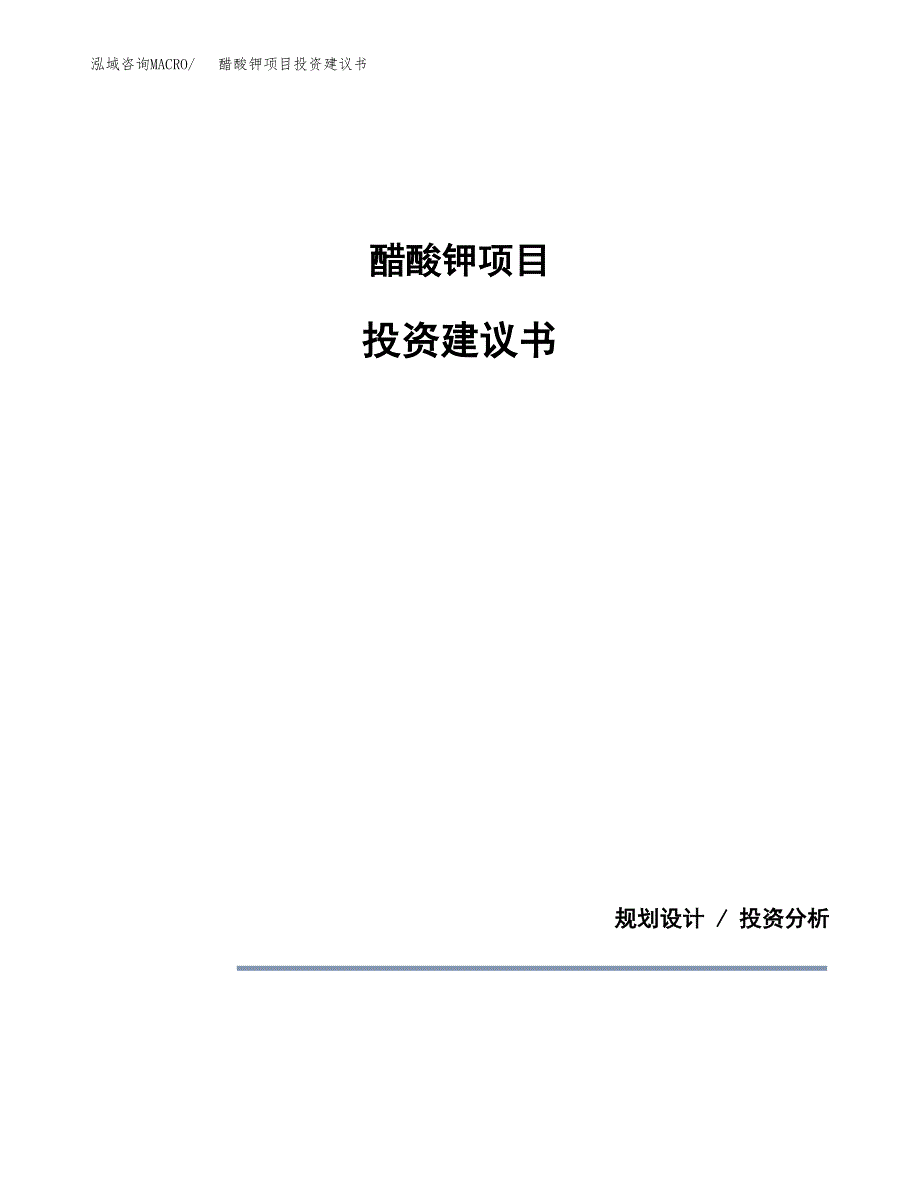 醋酸钾项目投资建议书(总投资22000万元)_第1页