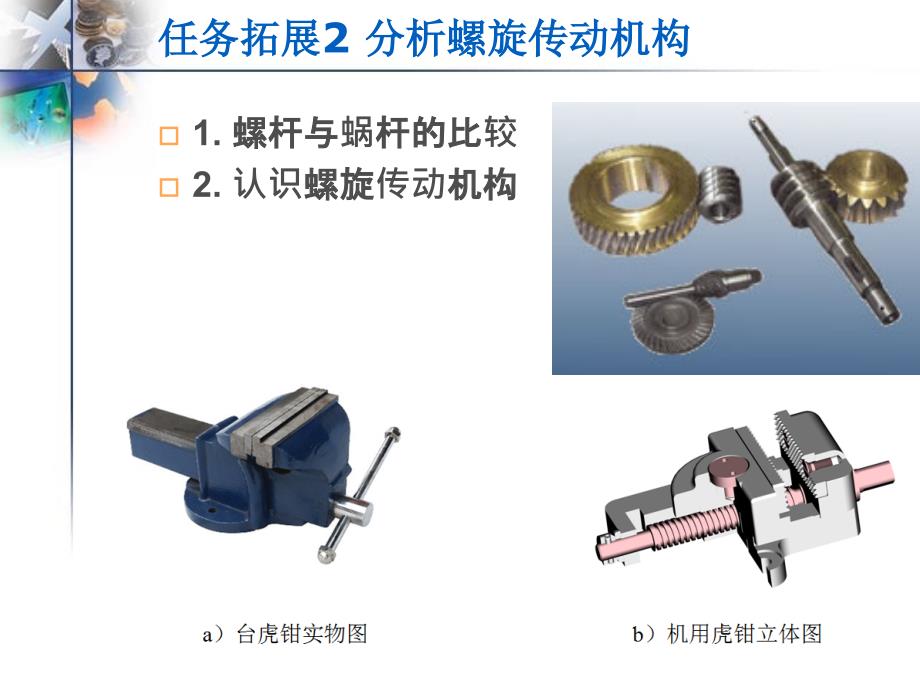 新编机械设计基础机构分析与应用作者张淑敏项目四传动机构的分析与应用432分析螺旋传动机构课案_第2页