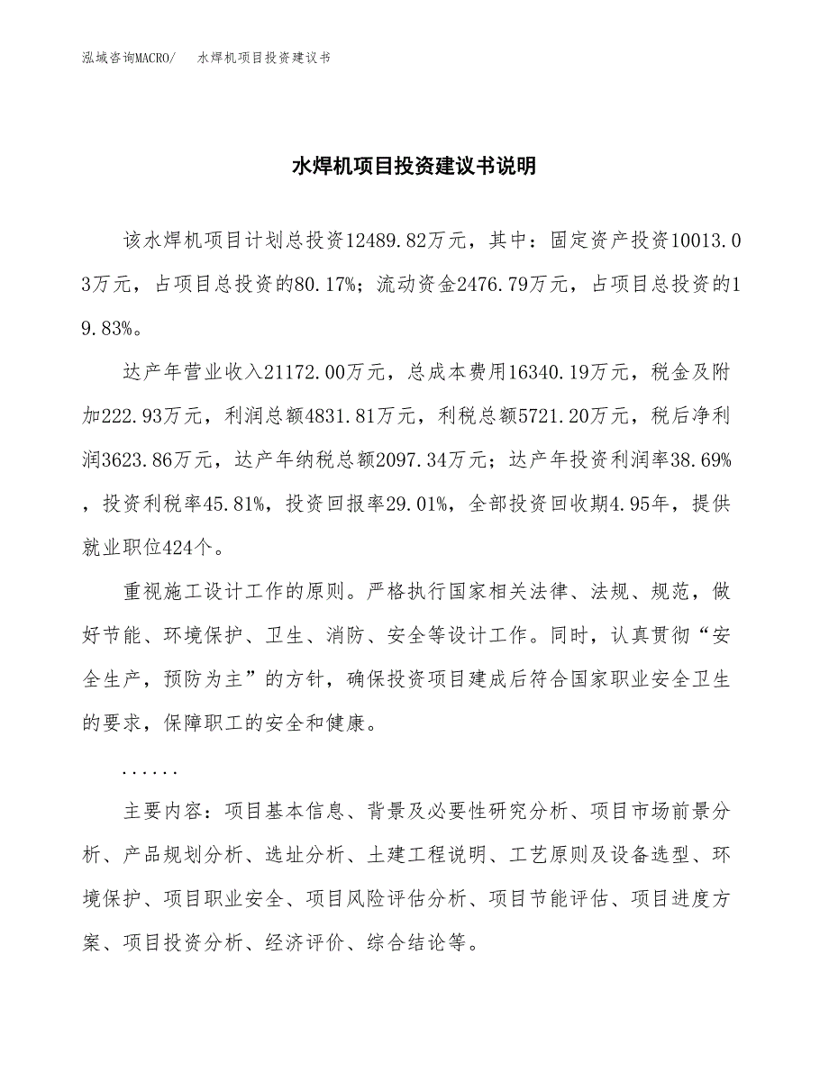 水焊机项目投资建议书(总投资12000万元)_第2页