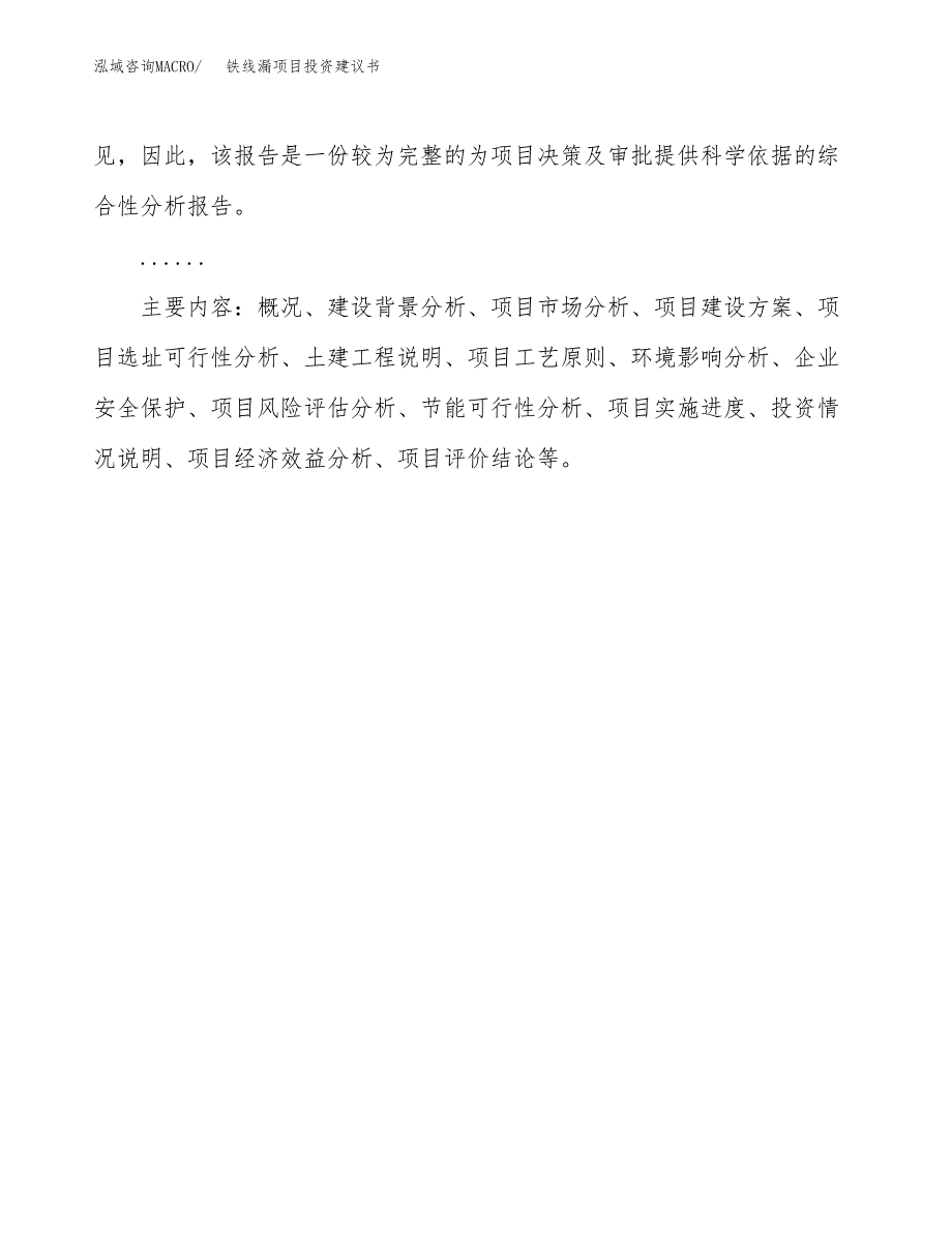 铁线漏项目投资建议书(总投资16000万元)_第3页