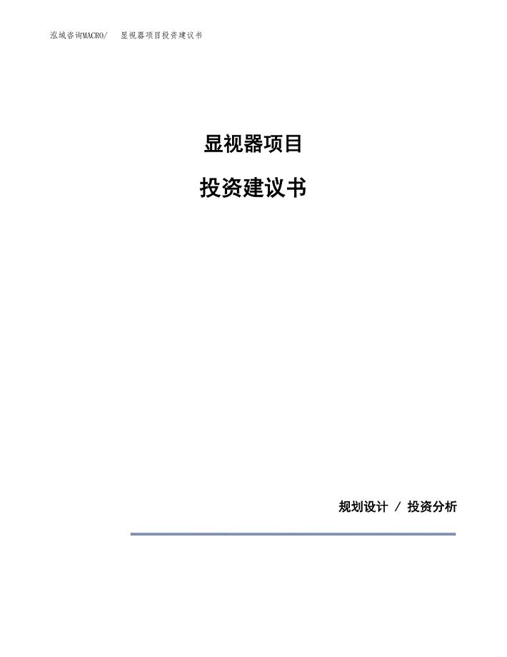 显视器项目投资建议书(总投资5000万元)