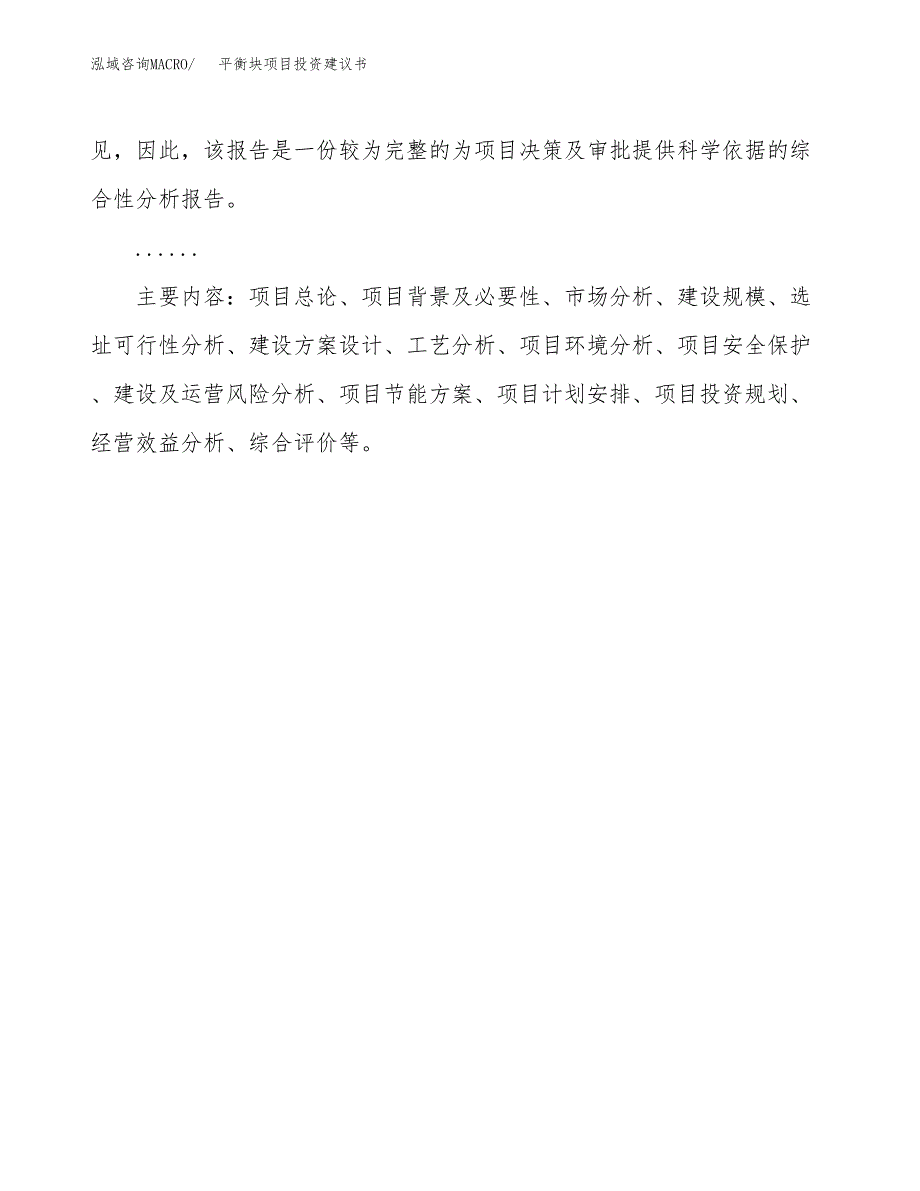 平衡块项目投资建议书(总投资13000万元)_第3页