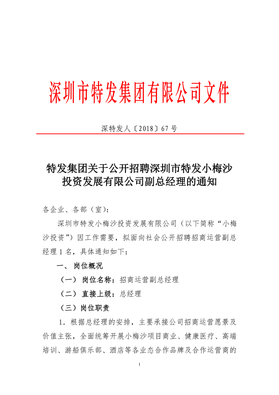 深圳特发集团有限公司文件_第1页