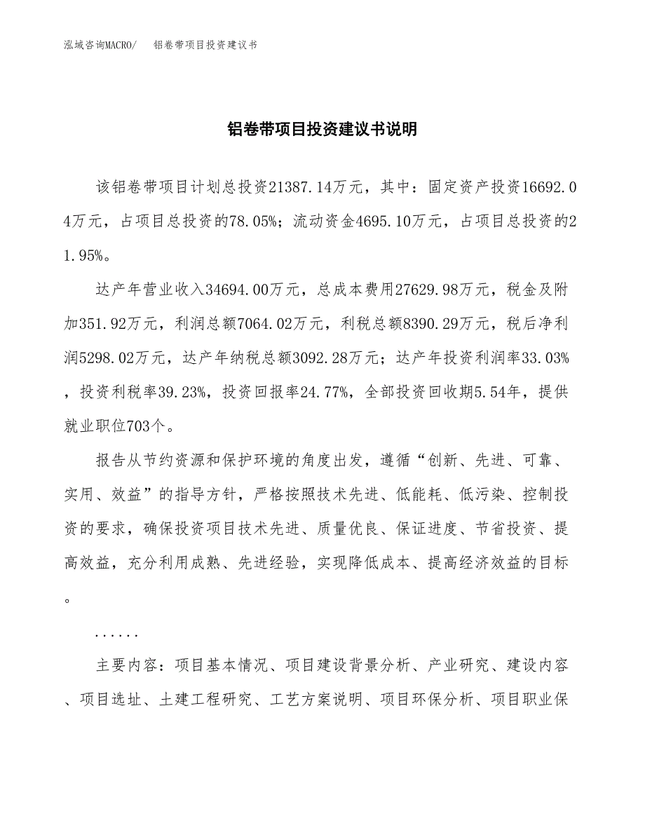 铝卷带项目投资建议书(总投资21000万元)_第2页