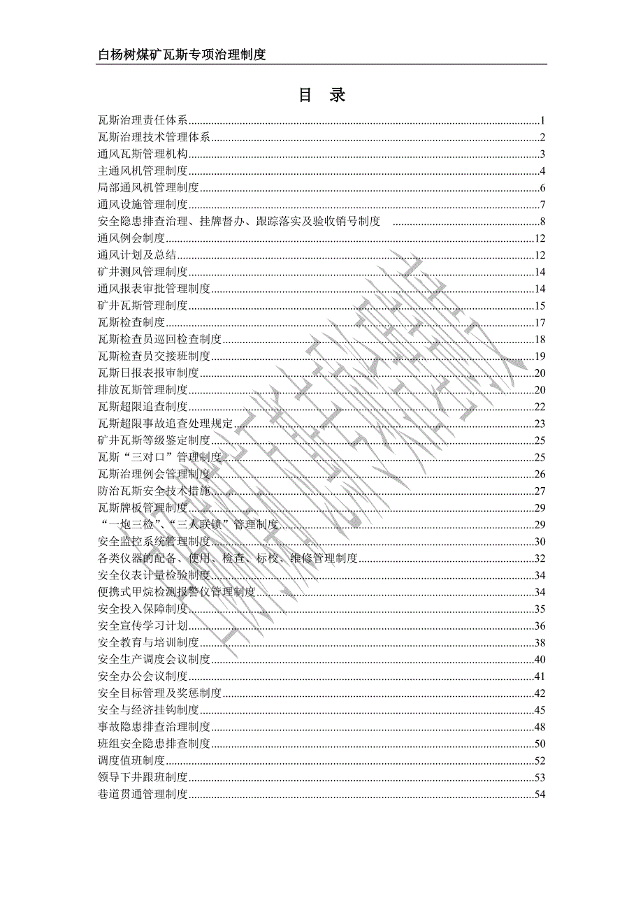 白杨树煤矿瓦斯治理责任体系_第1页
