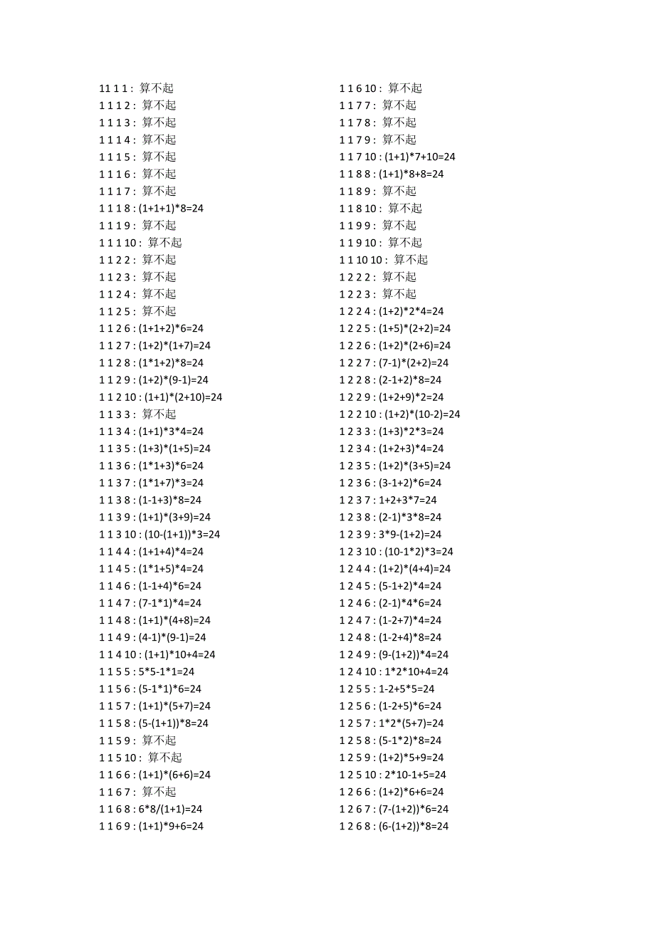 口算24点题目大全.doc_第1页