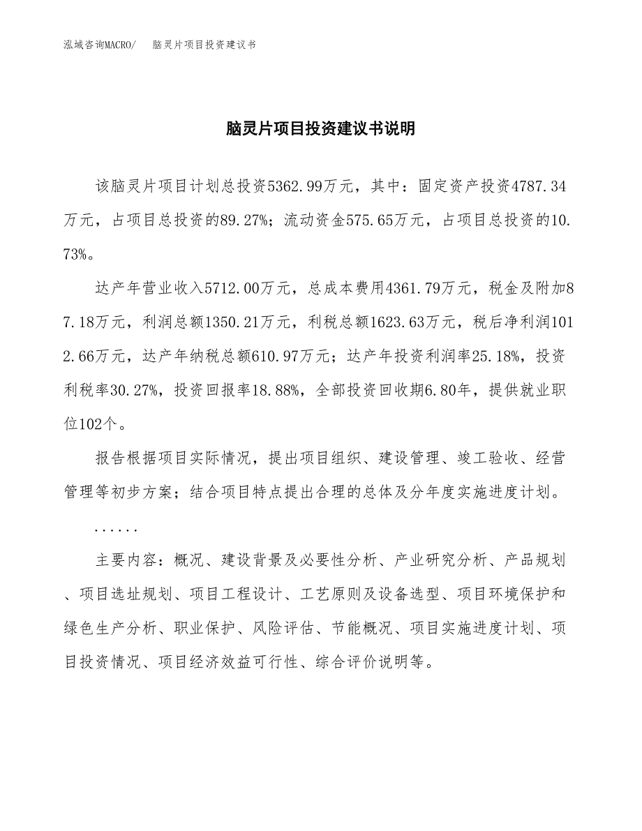 脑灵片项目投资建议书(总投资5000万元)_第2页