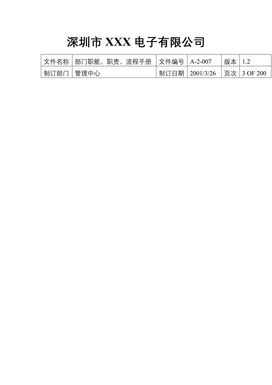 深圳市某电子有限公司质量手册_第5页