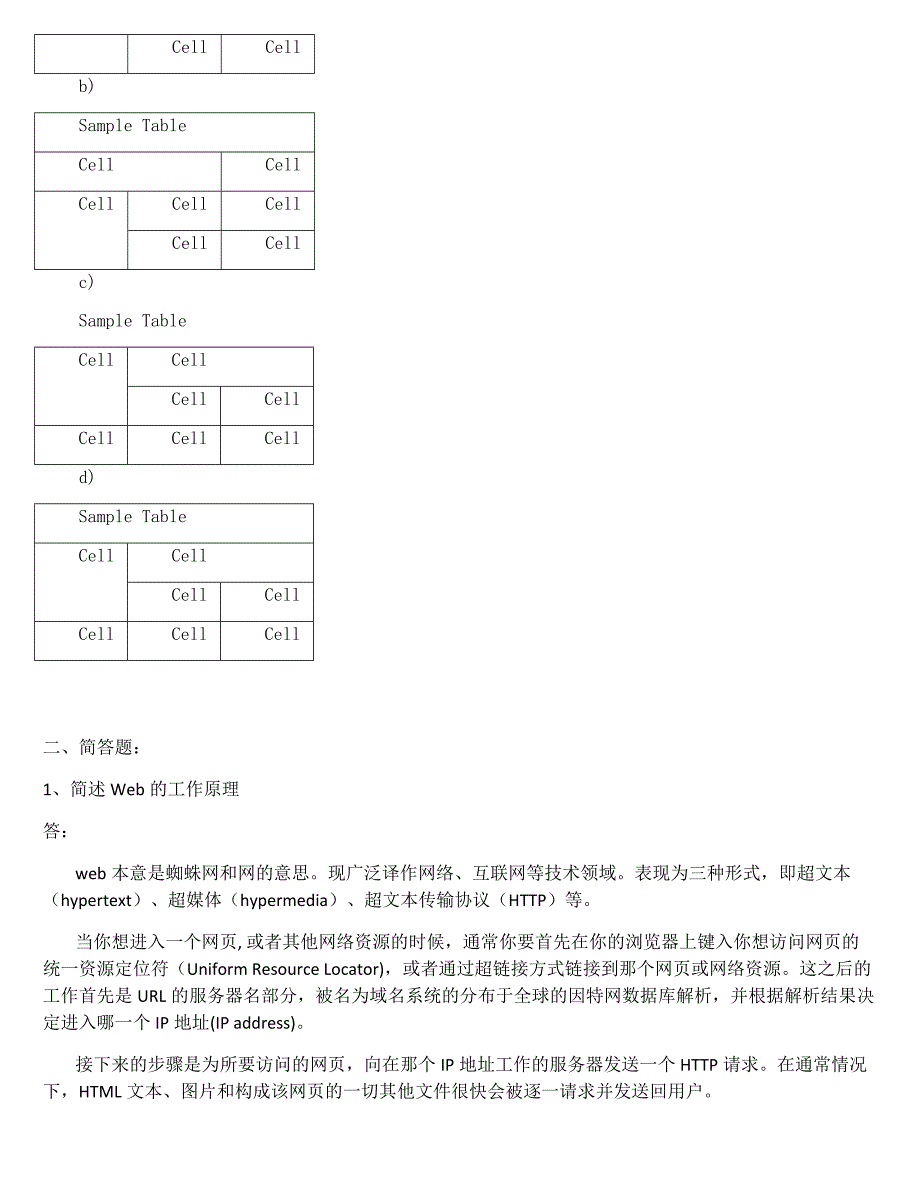 浙大远程教育Web程序设计离线作业参考答案剖析_第3页