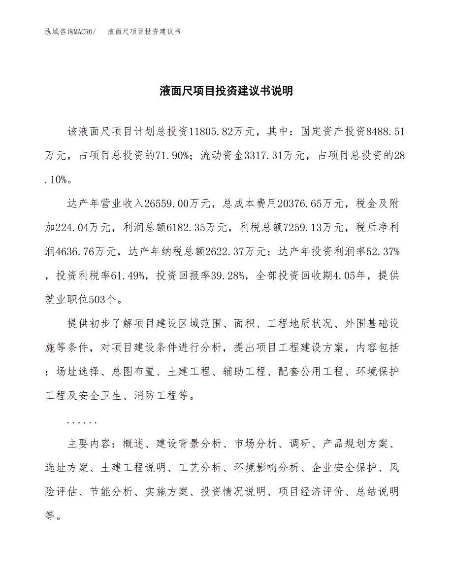 液面尺项目投资建议书(总投资12000万元)_第2页