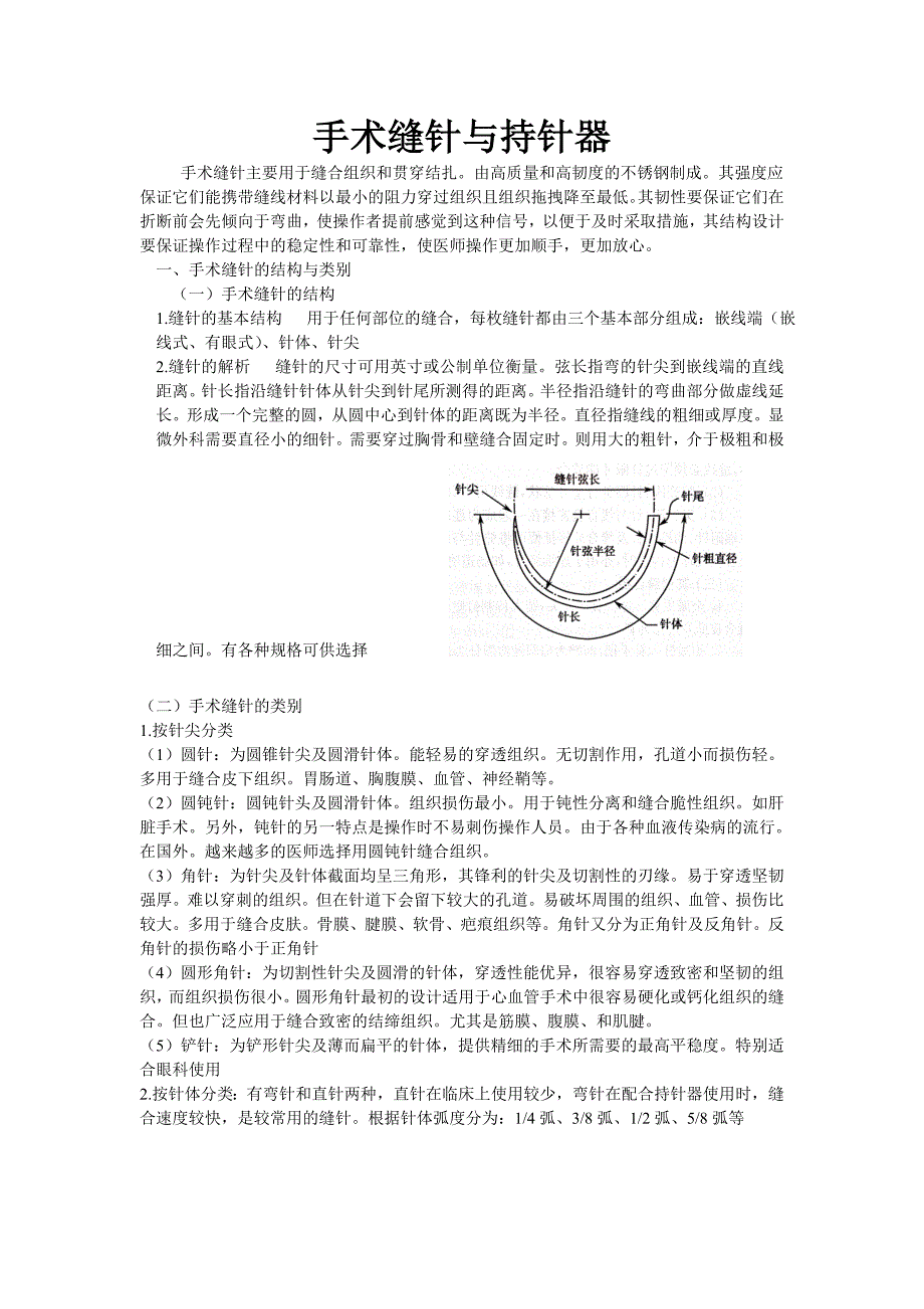 手术缝针与持针器_第1页