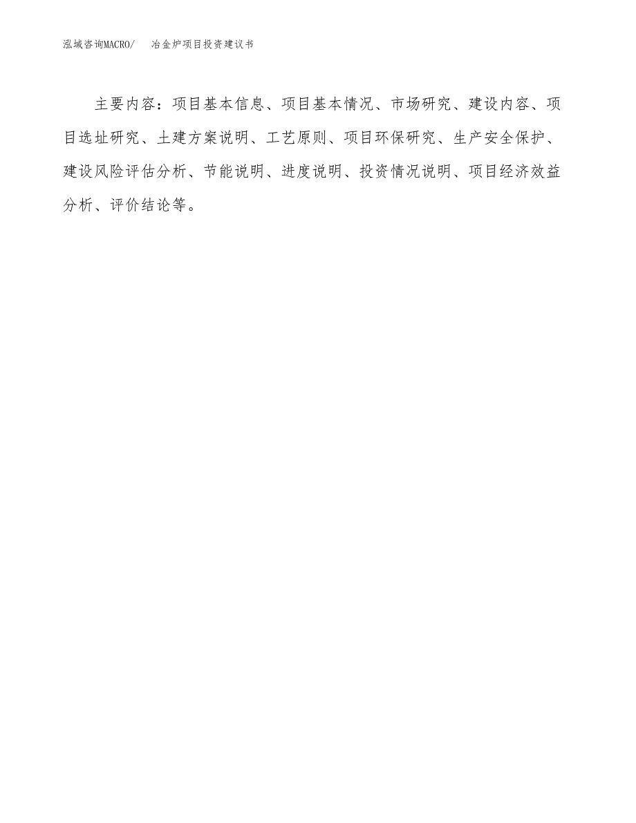 冶金炉项目投资建议书(总投资7000万元)_第3页