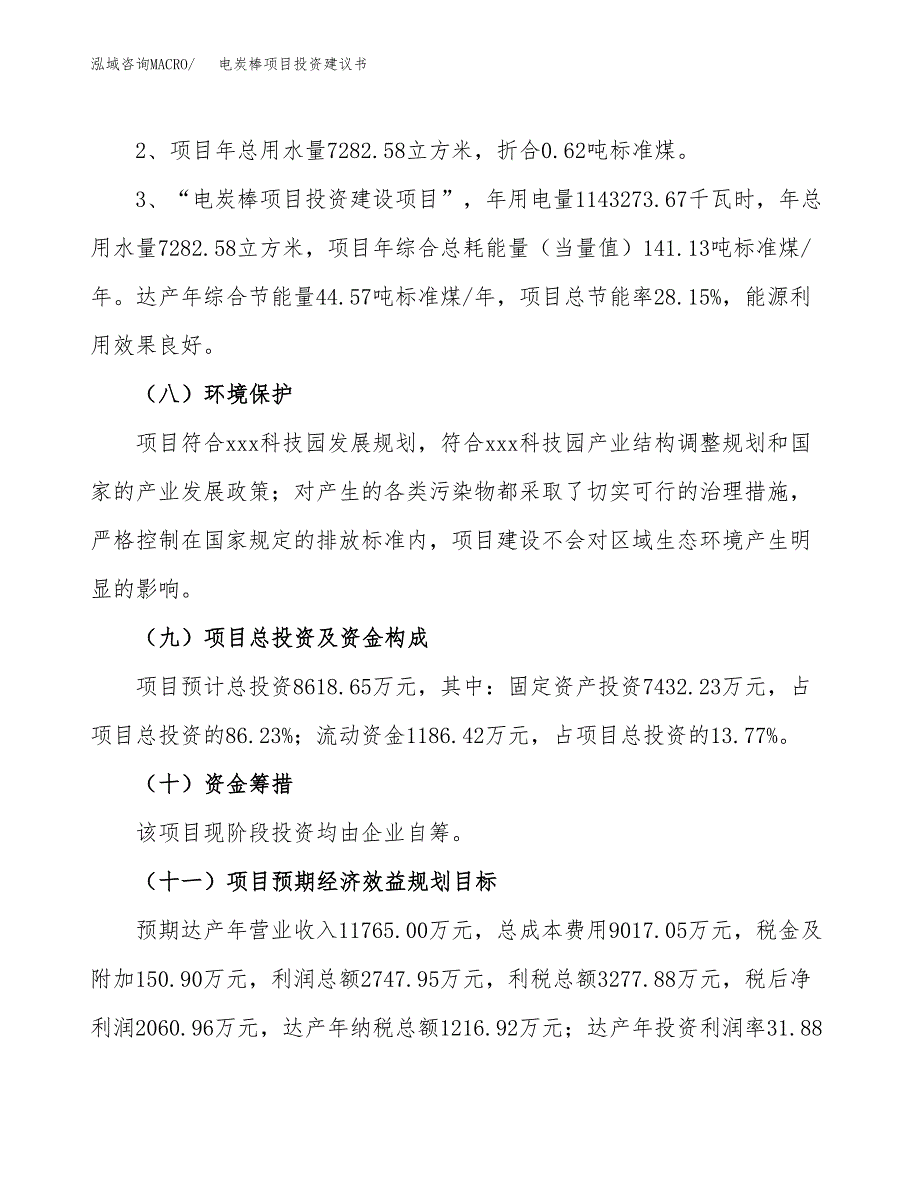 电炭棒项目投资建议书(总投资9000万元)_第4页