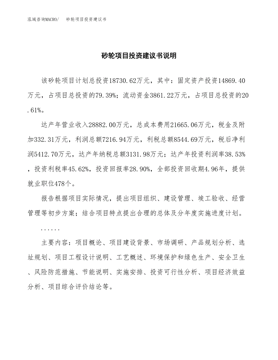 砂轮项目投资建议书(总投资19000万元)_第2页