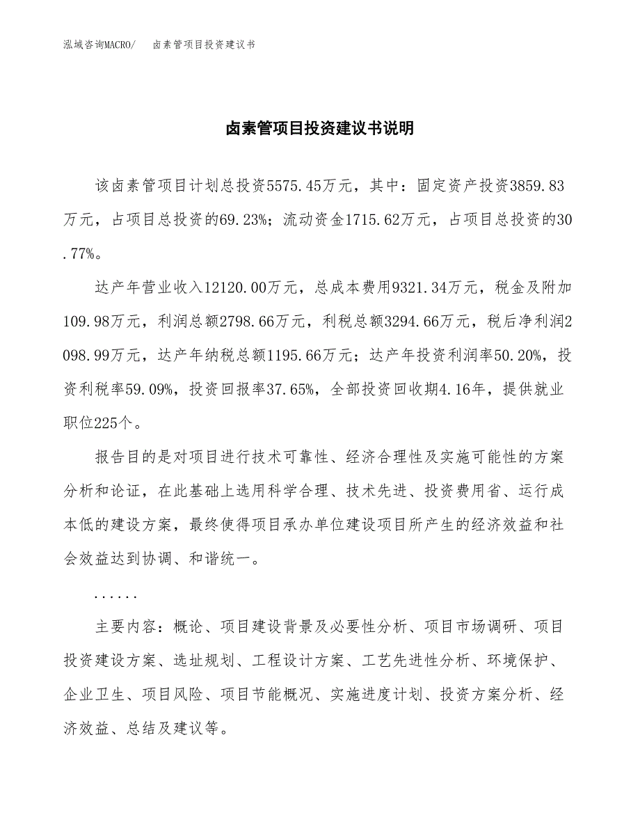 卤素管项目投资建议书(总投资6000万元)_第2页